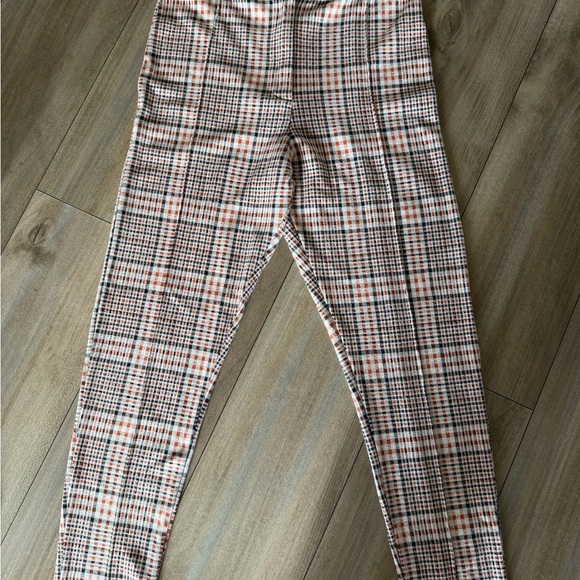 Free People Plaid Leggings in Cream and Black - Picture 2 of 16